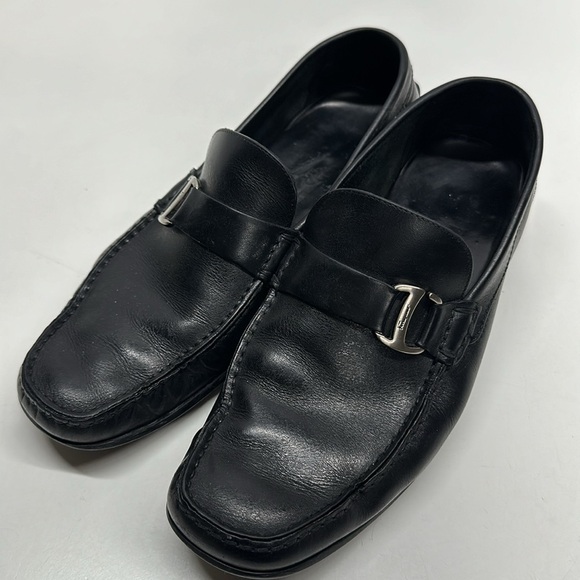 Salvatore Ferragamo Loafers Driving Shoes Slip On Loafer Leather Black Men's 8 - Picture 5 of 10